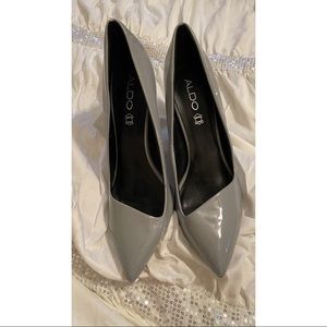 Gray Aldo heels worn once- box 1